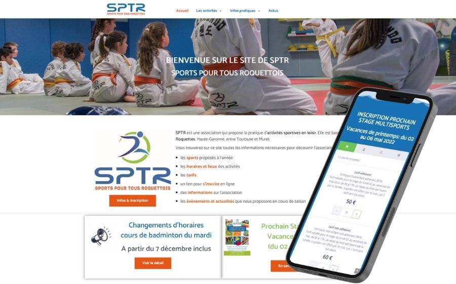 présentation du site web de l'association sportive SPTR à Roquettes
