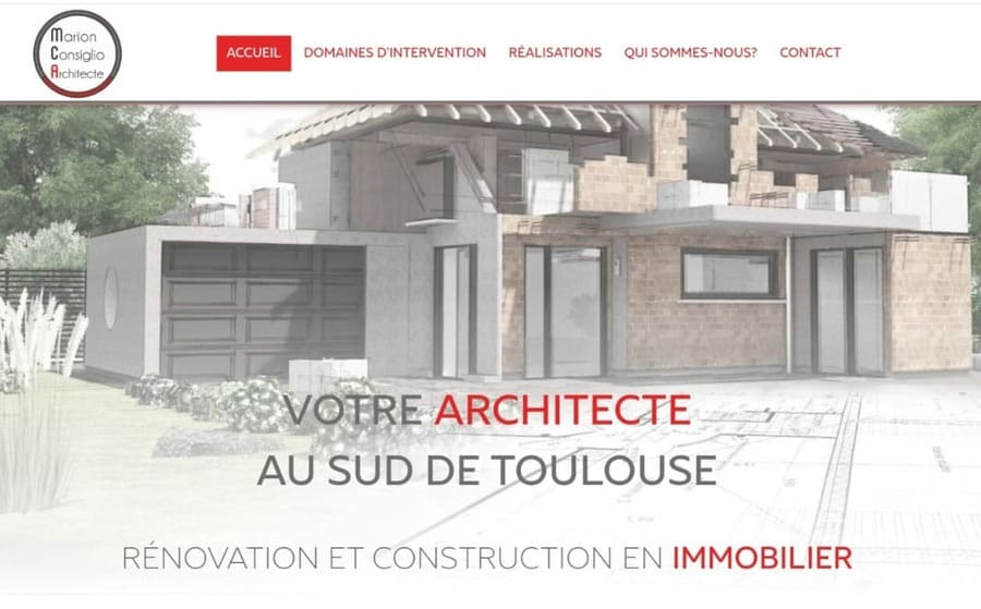 Site web pour architecte, réalisé par Marianne Ducassou de WebKomoMai