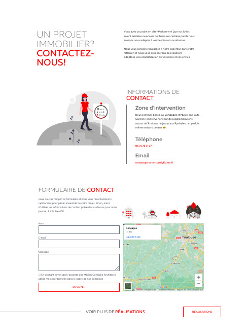 Page contact du site Marien Consiglio Architecte