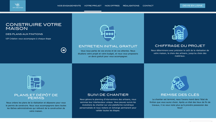 Page "votre projet" du site