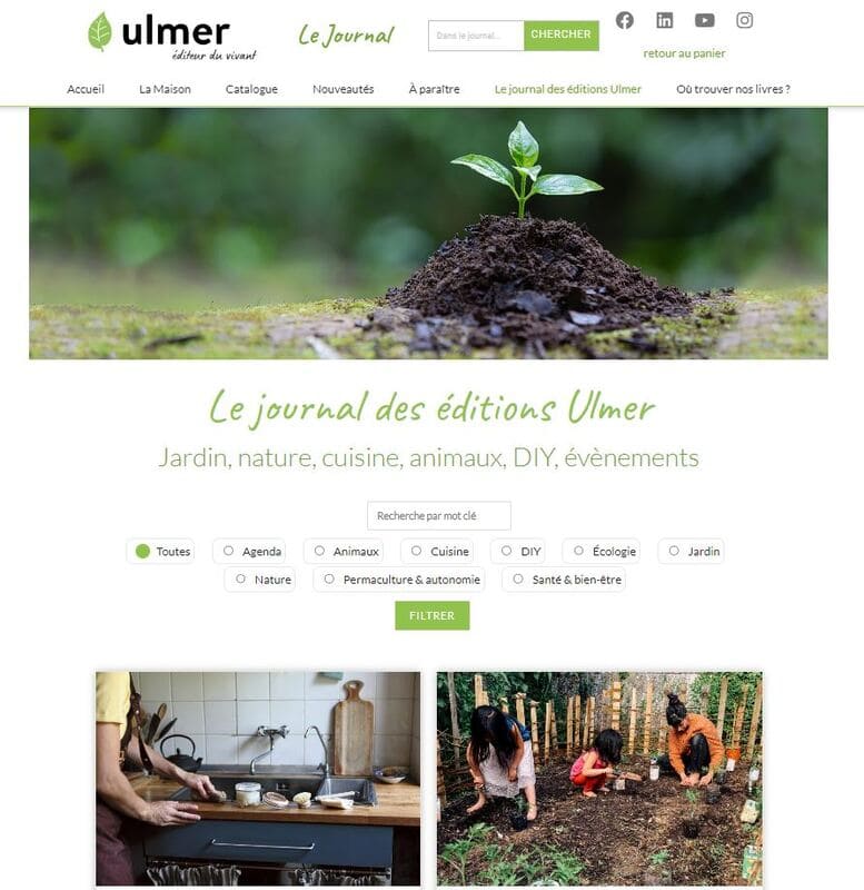 Page d'accueil du blog des éditions Ulmer