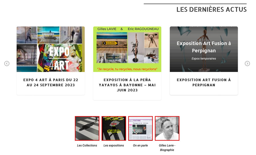 Page actualités du site web Gileslavie