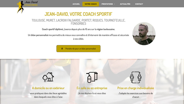 Page "votre coach" site web jean David coaching
