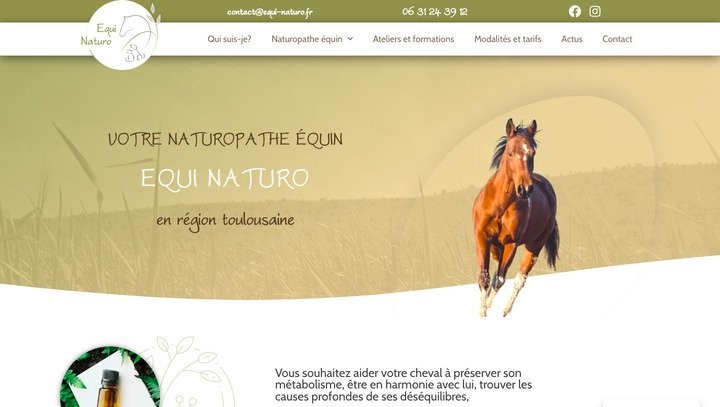 Image page d'accueil site Equi Naturo