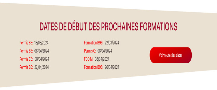 Agenda de formations site web TLJ Formations