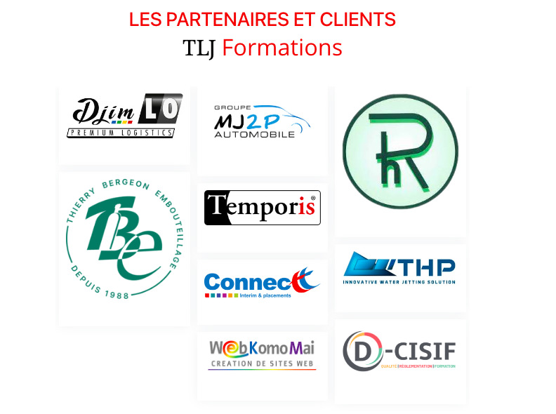 Partenaires et clients site web TLJ Formations